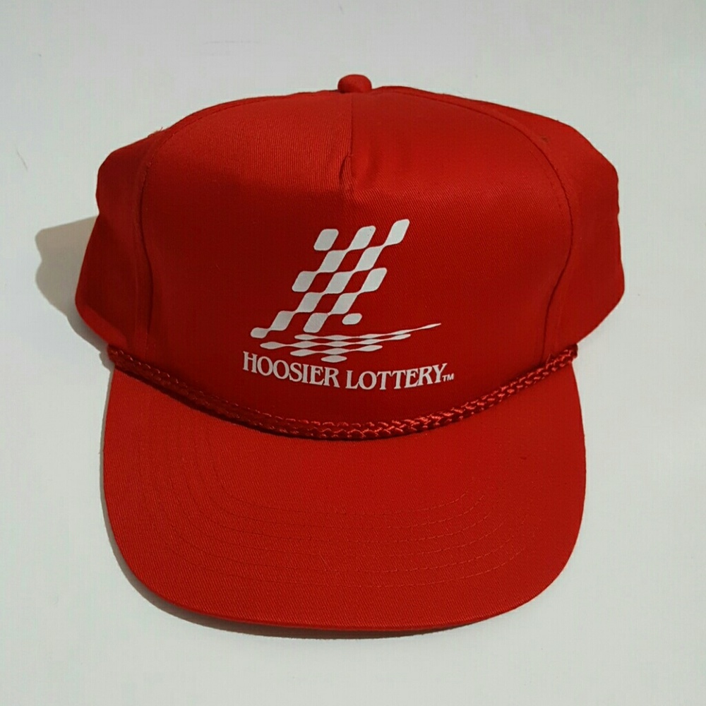 Hoosier lottery red hat baseball one size snap